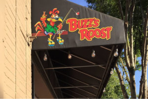 Sign for Buzz's Roost restaurant in downtown WIlmington