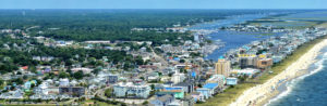 Aerial view of Carolina Beach North Carolina