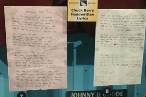 Chuck Berry handwritten lyrics at Rock and Roll Hall of Fame